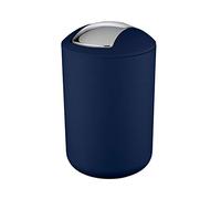 WENKO Petite poubelle salle de bain, poubelle à couvercle basculant Brasil L, 6.5L, bleu, Ø 19,5 x 31 cm