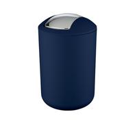 WENKO Petite Poubelle Salle de Bain, Poubelle à Couvercle basculant Brasil L, 6.5L, Bleu, Ø 19,5 x 31 cm