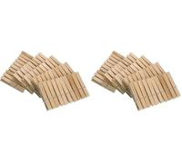 WENKO Pinces à Linge Set de 50 - Set de 50, Bois, 1 x 7 x 1 cm, Marron (Lot de 2)