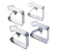 WENKO Pinces fixe-nappes set de 4 - set de 4, Acier inoxydable, 6 x 2 x 6 cm, Brillant