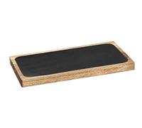 WENKO Planche à découper Ava, planche de cuisine en bois d'acacia certifié FSC®, plateau de service bois rustique avec ardoise amovible, idéale pour servir, (l x h x p) :