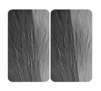 WENKO Plaque de Recouvrement Universelle Mod. Ardoise, réglable en Hauteur pour Tout Type de cuisinière, Planche à découper et Protection Anti-éclaboussures, Verre, 30 x 52 cm, 2 pièces