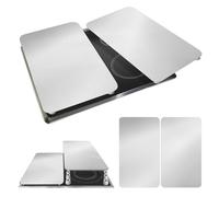 WENKO Plaque de Recouvrement Universelle Mod. Argent, réglable en Hauteur pour Tout Type de cuisinière, Planche à découper et Protection Anti-éclaboussures, Verre, 30 x 52 cm, 2 pièces