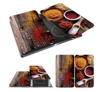WENKO Plaque de Recouvrement Universelle Mod. Epices, réglable en hauteur pour tout type de cuisinière, planche à découper et protection anti-éclaboussures, verre, 30 x 52 cm, 2 pièces