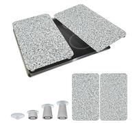 WENKO Plaque de Recouvrement Universelle Mod. Granit, réglable en hauteur pour tout type de cuisinière, planche à découper et protection anti-éclaboussures, verre, 30 x 52 cm, 2 pièces