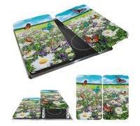 WENKO Plaque de Recouvrement Universelle Mod Pré d'Été, réglable en hauteur pour tout type de cuisinière, planche à découper et protection anti-éclaboussures, verre, 30 x 52 cm, 2 pièces