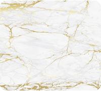 WENKO Plaque Multi-Usage Mod Marbre Or, 3 en 1, planche de cuisine, pare-éclaboussures, couvre-plaques, planche à découper, verre, 56 x 50 cm