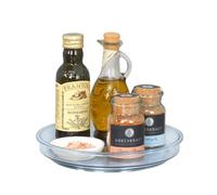 WENKO Plateau de Rangement tournant VICTORIA x 2 | Support rotatif 360° Placard, Frigo, Cuisine | Plastique transparent |Ø24x4cm