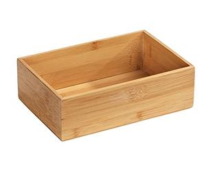 WENKO Plateau en Bambou Terra L - Tablette de Rangement de Salle de Bain Capacité: 1.8 l, Bambou, 22 x 7 x 15 cm, Naturel