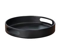 WENKO Plateau tournant Susie, pivotant à 360 °, avec Rebord et poignées Pratiques, en métal thermolaqué (L/PxH) Ø 26 x 6 cm, Noir