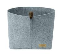 WENKO Panier en feutre Feli L, petite corbeille de rangement avec rebord relevable, rangement tiroir au design scandinave, parfait pour la cuisine ou la salle de bain, 100% polyester, 30x19x18cm, gris