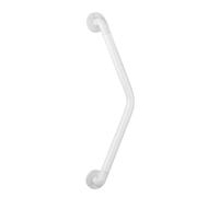 WENKO Poignée de sécurité Salle de Bains Secura 37 x 37 cm Blanc - Poignée de sécurité en Salle de Bain pour la Baignoire ou Le WC, avec Angle de 135°, Aluminium, 68 x 8.2 x 17 cm, Blanc