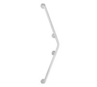 WENKO Poignée de sécurité Salle de Bains Secura 67 x 67 cm Blanc - Poignée de sécurité en Salle de Bain pour la Baignoire ou Le WC, avec Angle de 135°, Aluminium, 124 x 25 x 8.2 cm, Blanc