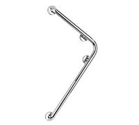 WENKO Poignée de sécurité Salle de Bains Secura 78 x 55,5 cm chromé - Poignée de sécurité en Salle de Bain pour la Baignoire ou Le WC, avec Angle de 90°, Aluminium, 78 x 55.5 x 8.2 cm, Chromé