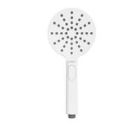 Wenko Pomme de douche Design Ø 12 cm Douchette universelle, 3 jets, bouton-poussoir, ABS, blanc