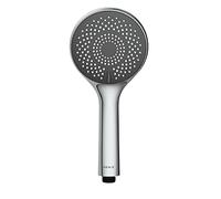 WENKO Pomme de douche Watersaving gris Ø 11 cm - Douchette universelle, pommette avec système d'économie d'eau et 5 types de jets, Plastique (ABS), 11 x 11 cm, Chromé