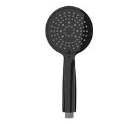 WENKO Pomme de douche Young noir Ø 11 cm - Douchette universelle, pommette avec 5 types de jets, Plastique (ABS), 11 x 11 cm, Noir