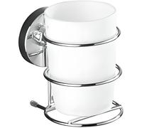 WENKO Porte-gobelet Milazzo Vacuum-Loc Fixer sans percer Chromé 10 x 8 x 17 cm