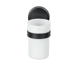 WENKO Porte Brosse à Dent mural Pavia, Gobelet salle de bain mural fixation sans perçage "Static Loc Plus", adhérence statique, Acier - Plastique, 6x12x9 cm, Noir - Blanc