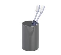 WENKO Porte Brosse à Dents, gobelet Salle de Bain Polaris, Gris, Céramique, ø7,5 x 11 cm