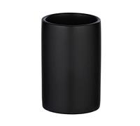 WENKO Porte Brosse à Dents, gobelet Salle de Bain Polaris, Noir Mat, Céramique, ø7,5 x 11 cm