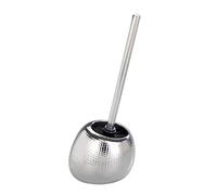 WENKO Porte Brosse WC Céramique Polaris Nodi chrome, brosse WC noir, brosse WC remplaçable, 19x34,6x14,6 cm