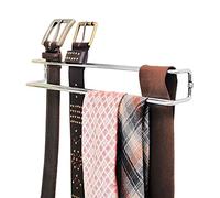 WENKO Porte ceintures et cravates - pour montage dans une armoire, Métal chromé, 36 x 4.5 x 5 cm, Argent brillant