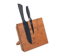 WENKO Porte couteaux magnétique Mod. Mesina | Support couteaux en bambou pour cuisine | Accès rapide avec aimants puissants | DIM (l x h x p) 23,5 x 21 x 13 cm | Marron foncé
