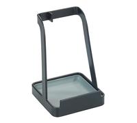 WENKO Porte-cuillère et couvercle 3in1 Premium, pour ustensiles de cuisine, acier inoxydable, avec bac amovible lavable au lave-vaisselle, 10 x 15 x 10 cm, noir