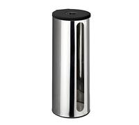 WENKO Porte papier toilette mural Detroit | Support papier toilette inox sans perçage | Turbo-Loc pour installation facile | Dimensions (l x h x p) 13,5 x 36 x 14 cm | Argent brillant