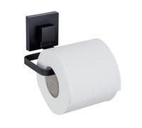 WENKO Porte papier toilette sans perçage | Porte-rouleau wc Vacuum-Loc Quadro noir en acier inoxydable | Accessoire salle de bain pratique et élégant | DIM (l x h x p) 14 x 6 x 11 cm | Noir