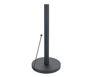 WENKO Porte-rouleau Clayton, accessoire de cuisine, support à pied pour tous les rouleaux essuie-tout du commerce, idéal pour la cuisine, fabriqué en métal thermolaqué, dimensions : Ø 15 x 33 cm, noir