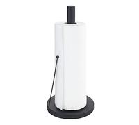 WENKO Porte-rouleau Clayton, porte-rouleau à pied Black Outdoor pour tous les rouleaux essuie-tout standards, fabriqué en métal thermolaqué, dimensions de l'accessoire de cuisine : Ø 15 x 33 cm, noir