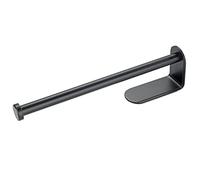 WENKO Porte-rouleau pour papier cuisine Nio, support à papier cuisine en aluminium, auto-adhésif, à fixer sur du carrelage ou en-dessous de placards, dimensions (l x h x p) : 27,5 x 4,5 x, 7 cm, noir