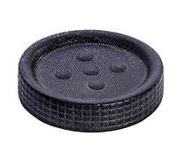 Wenko Porte-savon Polaris en céramique rond Jet Anthracite Ø11 x 2,5 cm