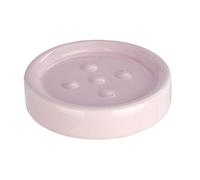 WENKO Porte Savon céramique Polaris, Porte Savon Rond, Rose Pastel, ø11 x 2.5 cm