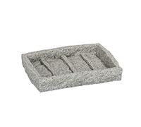 WENKO Porte-Savon Granite - Porte Savon, Polyrésine, 13.5 x 2.2 x 9.1 cm, Gris