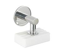 WENKO Porte-savon magnétique Turbo-Loc brillant, porte-savon haut de gamme pour le mur, fixation sans percer de trous par tampon adhésif, adhérence fiable, écologique & économe, acier inox, 4,5x4x7cm