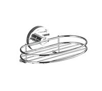 WENKO Porte Savon Mural Milazzo | Système de Fixation Vaccum-Loc® sans perçage et repositionnable sans Trace Inclus | Supporte jusqu'à 33kg de Charge | Acier INOX | 4.5 x 16,5 x 12 cm | Argent