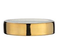 WENKO Porte-savon Nuria, Coupe à savon pour le rangement du savon à main, en céramique haut de gamme avec surface luxueusement structurée, fini or/blanc, 12 x 3 x 8 cm