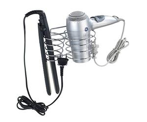 WENKO Porte Sèche Cheveux et lisseur Classic, INOX Argent, 20x12x12 cm