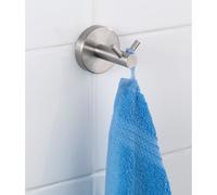 Wenko Porte-serviette double en acier inoxydable brossé, pour salle de bain, 5,5 x 5,5 x 5,5 cm