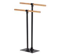 Porte-serviettes sur pied Forli en acier et bambou - Hauteur 77,50 cm - Noir