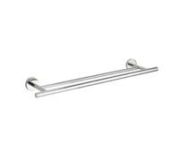 WENKO Porte Serviette salle de bain mural, Barre porte serviettes Duo Bosio Shine, Acier inox, 60x5,5x14 cm, brillant