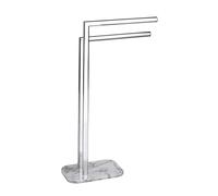 WENKO Porte Serviette Salle de Bain sur Pied, marbre -Acier chromé, Onyx,48x81,5x19,5 cm