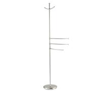 WENKO Porte Serviette sur Pied avec 3 Bras Amovibles Adiamo | Porte vêtement, Peignoir | Base Acier lestée | Dimensions (L x H x P) : 28 x 170 x 28 cm