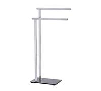 WENKO Porte Serviette sur Pied, Lava, 2 Niveaux, Acier INOX