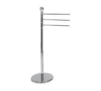 WENKO Porte Serviette sur pied, porte serviette salle de bain, 3 portants, Exclusif, Acier, 48,5x90x28,5 cm, Chromé