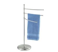 WENKO Porte Serviette sur pied salle de bain 3 barres porte serviette Adiamo Acier Mat 28.5 x 53 x 90 cm chromé
