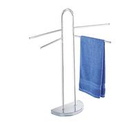 Wenko - Porte serviettes salle de bain sur pied Cosenza, base demi cercle, économie d'espace, Acier, 33x93,5x48 cm, chromé